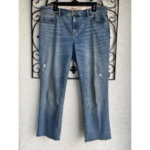 Johnny Was Boyfriend HR Raw Hem Cropped Jeans. - Size 31 - Blue